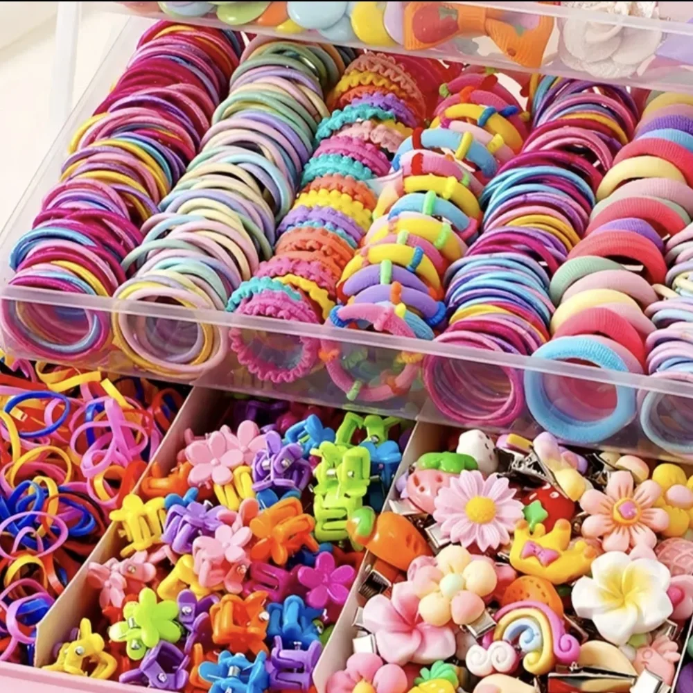 ๐๐618 Piece Colorful Kids Hair Accessories Set - Picture 2 of 10